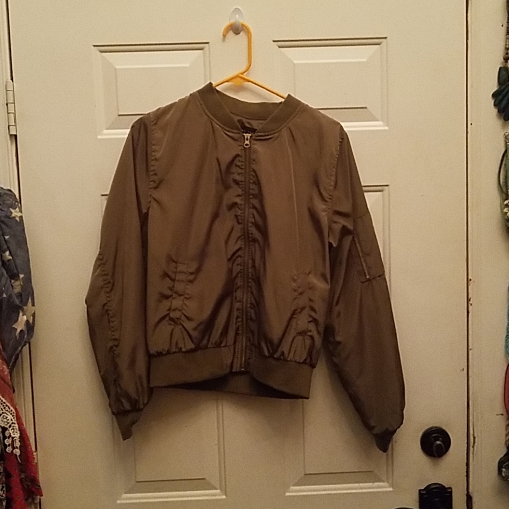 love tree satin olive green jacket